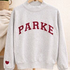 PARKE Grey Crew Neck Sweatshirt，Comfortable and versatile💟
